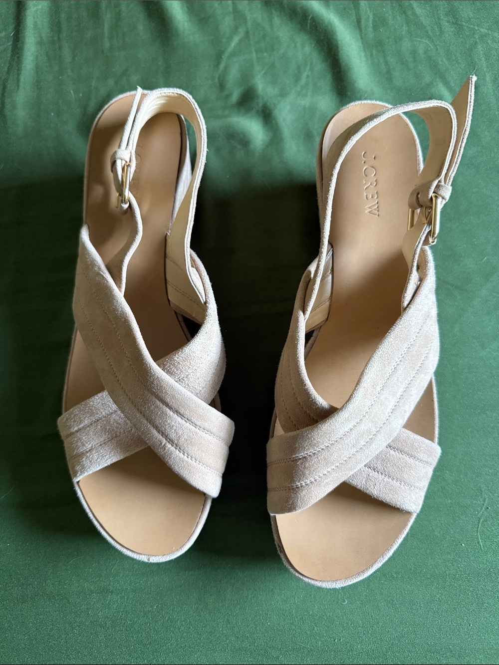 J. Crew Marcie Platform Sandals Suede Slingback Size 11